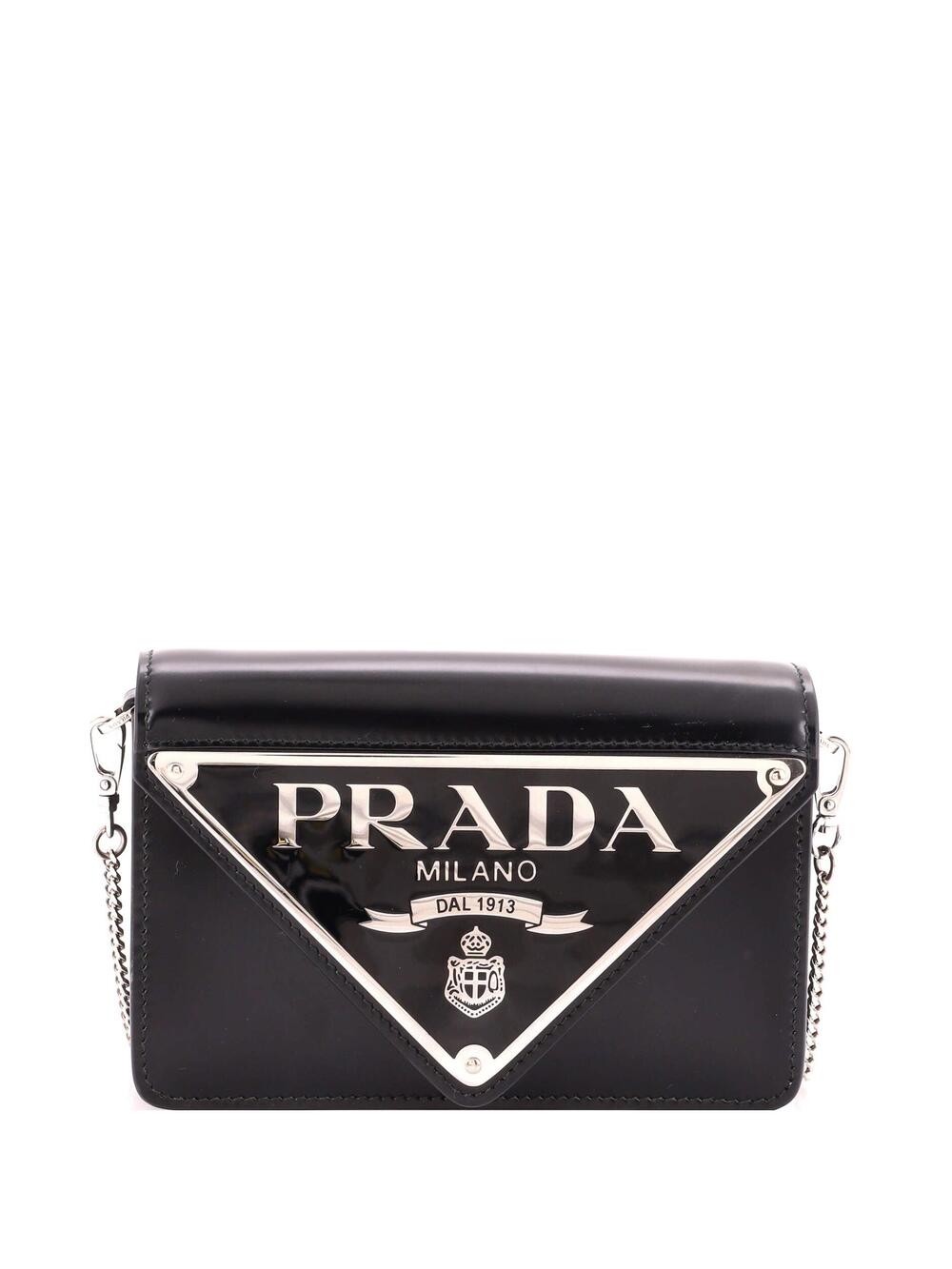 Prada Maxi Triangle Logo Chain Flap Bag #348488P24B